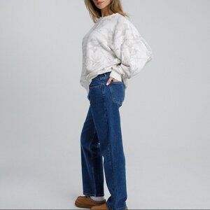 Dairy Boy Relaxed Straight Leg Denim Jeans Dark Wash Oversized Unisex Sz 27x28